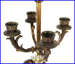 Antique Candelabra Cherub Table Lamp Marble Base