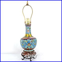 Antique Chinese Cloisonné Enamel Table Lamp c1920