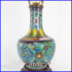 Antique Chinese Cloisonné Enamel Table Lamp c1920