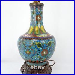 Antique Chinese Cloisonné Enamel Table Lamp c1920