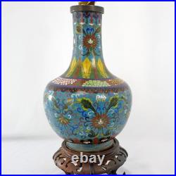 Antique Chinese Cloisonné Enamel Table Lamp c1920
