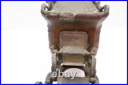 Antique Coronation Carriage Table Lamp 1900's Metal with Slag Glass Victorian VTG