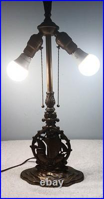 Antique Depression Era Spanish Revival Ship Lamp w Fat Boy Pull Chain Sockets