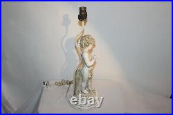 Antique Figural Table Lamp Angel Cherub Boy White Color Victorian Style Lamp