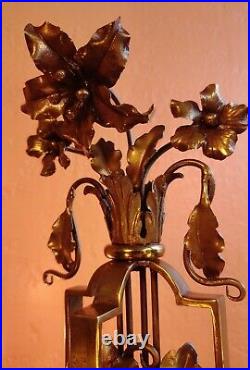 Antique French Crystal Art Nouveau Girandole Candelabra Table Lamp 3 Lights