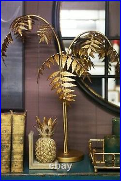 Antique Gold Palm Leaf Table Lamp