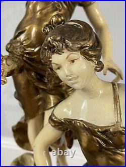 Antique L&F Moreau Angel/Cherub Table Lamp Francaise Collection Signed
