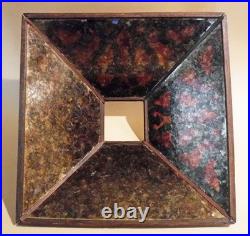 Antique Mission Arts Crafts Oak Mica Lamp Roycroft Stickley Handel Era, 1910