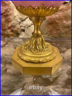 Antique Pair Of Cassolette Lamps Porcelain Sèvres Gilded Bronze France Goat 19th