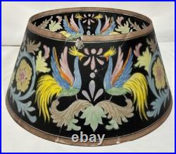 Antique Pairpoint Bouillotte Lamp Bird of Paradise Reverse Painted Glass Shade