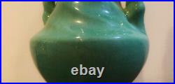 Antique Rumrill Vase Style Green Glaze Art Pottery Table Lamp