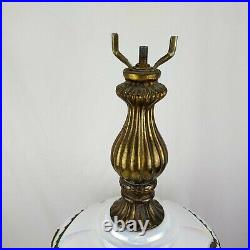 Antique Table Lamp Base Iridescent Carnival Glass No Wiring Light Hole in Bottom