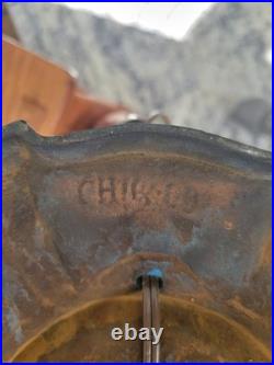 Antique The Mosaic Shade Co. Chicago Bent Slag Glass Table Lamp. Circa 1905-1914