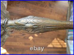 Antique The Mosaic Shade Co. Chicago Bent Slag Glass Table Lamp. Circa 1905-1914