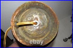 Antique Turkish Moroccan Pierced Brass Beaded Table Lamp Crescent Moon Shade