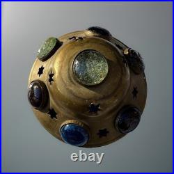 Antique Victorian Arts & Crafts Jeweled Brass Moroccan Stars Table Lamp Vintage Antique Victorian Arts & Crafts Jeweled Brass Moroccan Stars Table Lamp Vintage