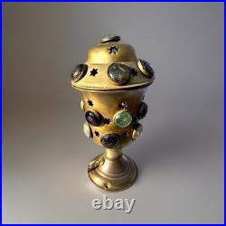 Antique Victorian Arts & Crafts Jeweled Brass Moroccan Stars Table Lamp Vintage Antique Victorian Arts & Crafts Jeweled Brass Moroccan Stars Table Lamp Vintage