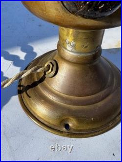 Antique Victorian Arts & Crafts Jeweled Brass Moroccan Stars Table Lamp Vintage