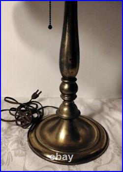Antique Vintage Bradley & Hubbard Slag Glass Lamp