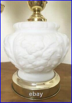 Antique/Vintage Double Brass Milk Glass Lamp