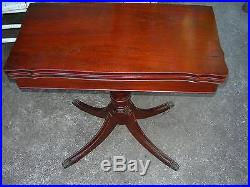 Antique Vintage Imperial End Coffee Lamp Game Table Mahogany Federal Mid Century