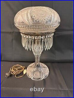 Antique Vintage Lamp American Brilliant Period ABP Cut Glass Crystal Works