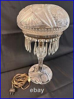 Antique Vintage Lamp American Brilliant Period ABP Cut Glass Crystal Works