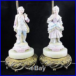 Antique/Vintage Matched Table lamps 18 Century Porcelain Figurines Female Male