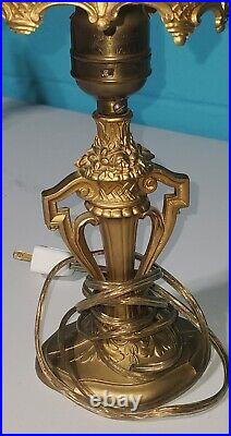Antique Vintage Table Lamp Art Deco Style Light Brass Gold Fancy