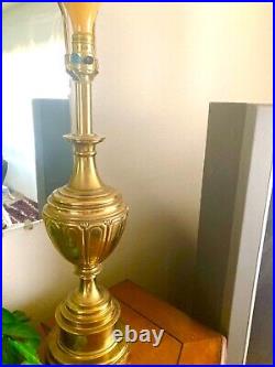 Antique Vintage Table Lamp brass tall heavy large empire unique details