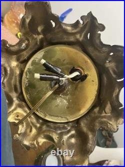 Antique Vintage Victorian Gone With Wind Parlor Lamp With Brass Accents 35 Inch