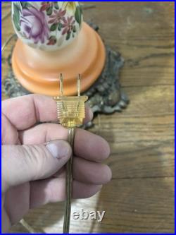Antique Vintage Victorian Gone With Wind Parlor Lamp With Brass Accents 35 Inch Antique Vintage Victorian Gone With Wind Parlor Lamp With Brass Accents 35 Inch