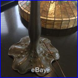 Antique Williamson Lamp Stained Glass Vintage Handel Tiffany Studios Era Bronze