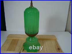 Antique c1930s Houze Glass Art Deco Dresser Nightstand Boudoir Lamp