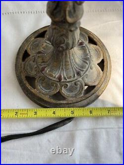 Antique cast iron table lamp