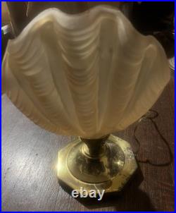 Art Deco Table Lamp Odeon/Hollywood Regency Vintage Frosted Seashell 1930