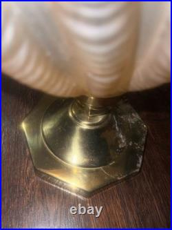 Art Deco Table Lamp Odeon/Hollywood Regency Vintage Frosted Seashell 1930