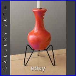 Atomic Age! MID Century Modern Atomic Orange Tripod Lamp! 50s 60s Vtg Table Vtg