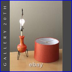 Atomic Age! MID Century Modern Atomic Orange Tripod Lamp! 50s 60s Vtg Table Vtg