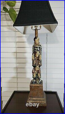 BEAUTIFUL Unique Vintage Jester Table Lamp With Shade Excellent Condition