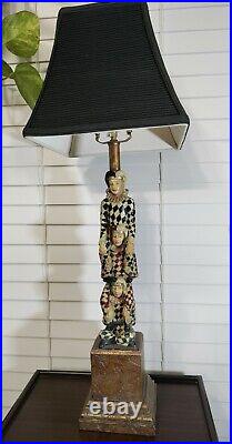 BEAUTIFUL Unique Vintage Jester Table Lamp With Shade Excellent Condition