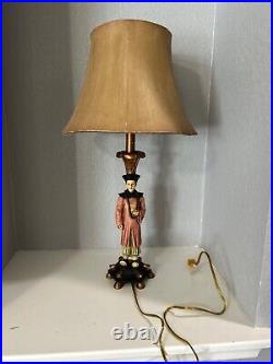 BERMAN Vintage Signed Figural Mandarin Table Lamp Oriental Asia China