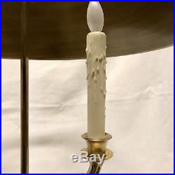 BIG Vintage Pair French Louis XVI Bouillotte Brass Tole Table Candelabra Lamps