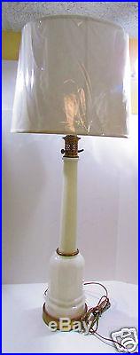 Baluster Form White Opaline Glass Lamps Paul Hanson Signed Neoclassical VTG