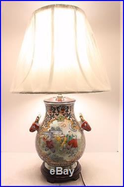 Beautiful Chinese Vintage Style Children Play Motif Porcelain Table Lamp 24