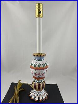 Beautiful Vintage Mackenzie Childs Pottery Tall Table Lamp No Shade Works Great