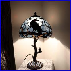 Bieye L10956 Raven Sitting on Bare Tree Branch in Full Moon Night Tiffany Style Bieye L10956 Raven Sitting on Bare Tree Branch in Full Moon Night Tiffany Style