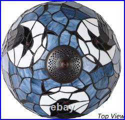 Bieye L10956 Raven Sitting on Bare Tree Branch in Full Moon Night Tiffany Style