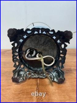 Blue Floral Glass Vintage Table Lamp 3-Way Light 23 Tall TESTED