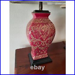 Bombay Company Oriental Accent Lamp Pair Vintage Designer Chinoiserie Home Decor